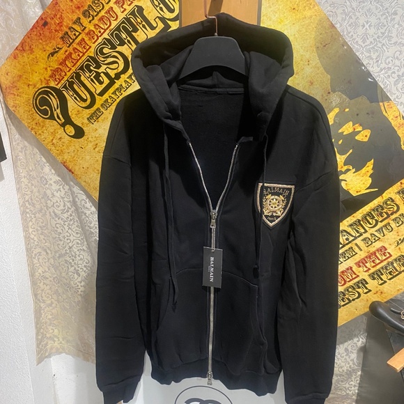 BALMAIN Vintage Crest Hoodie Size L - Picture 13 of 16